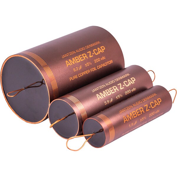 Main product image for Jantzen 7222 1.0uF 200V Amber Z-Cap Copper Foil Capacitor027-4700